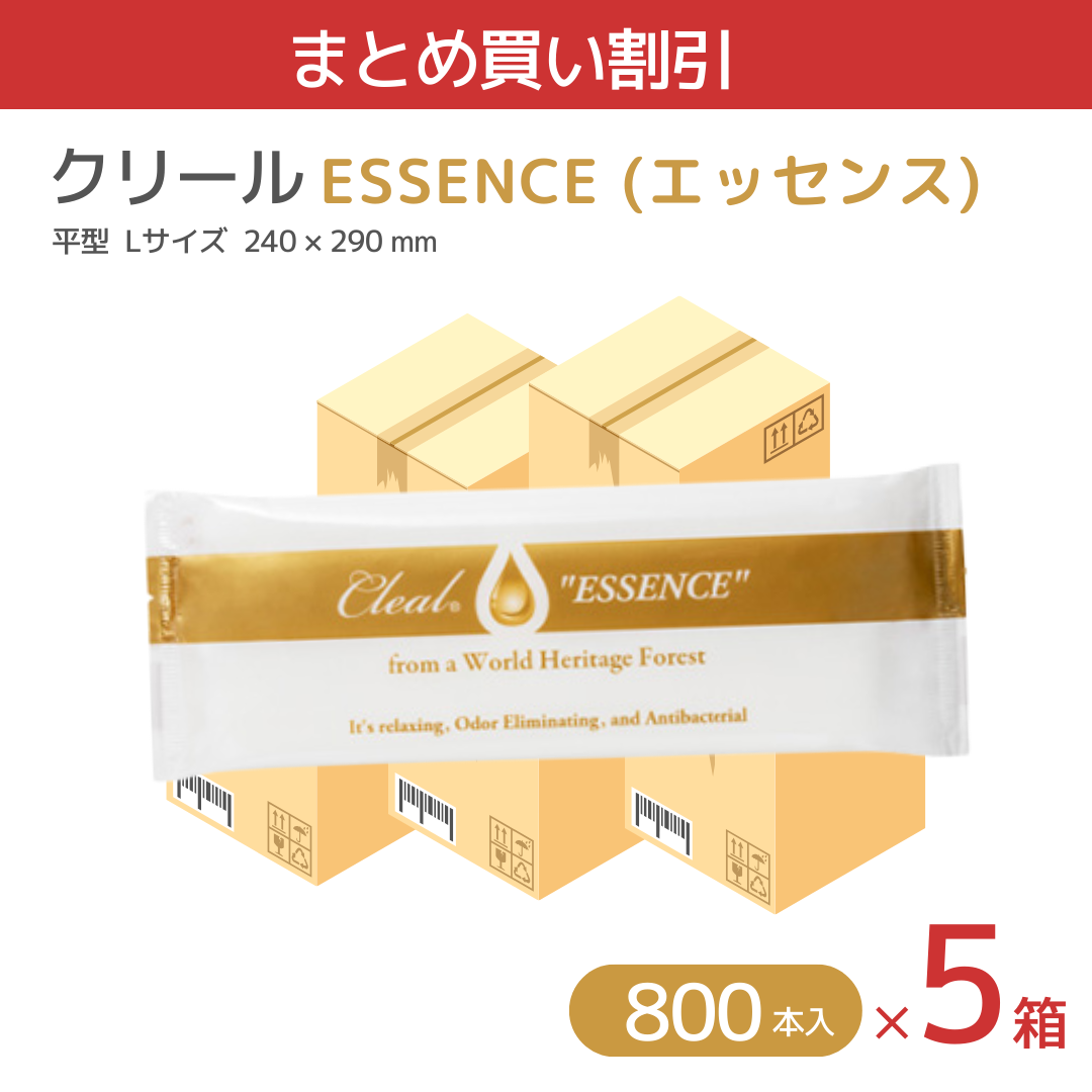 【まとめ買い割引】紙おしぼり クリール エッセンス 森の香り 4000本 (100本x8袋x5箱)