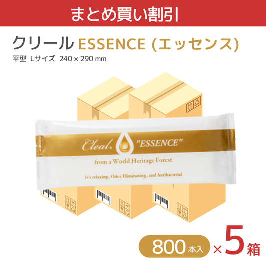 【まとめ買い割引】紙おしぼり クリール エッセンス 森の香り 4000本 (100本x8袋x5箱)